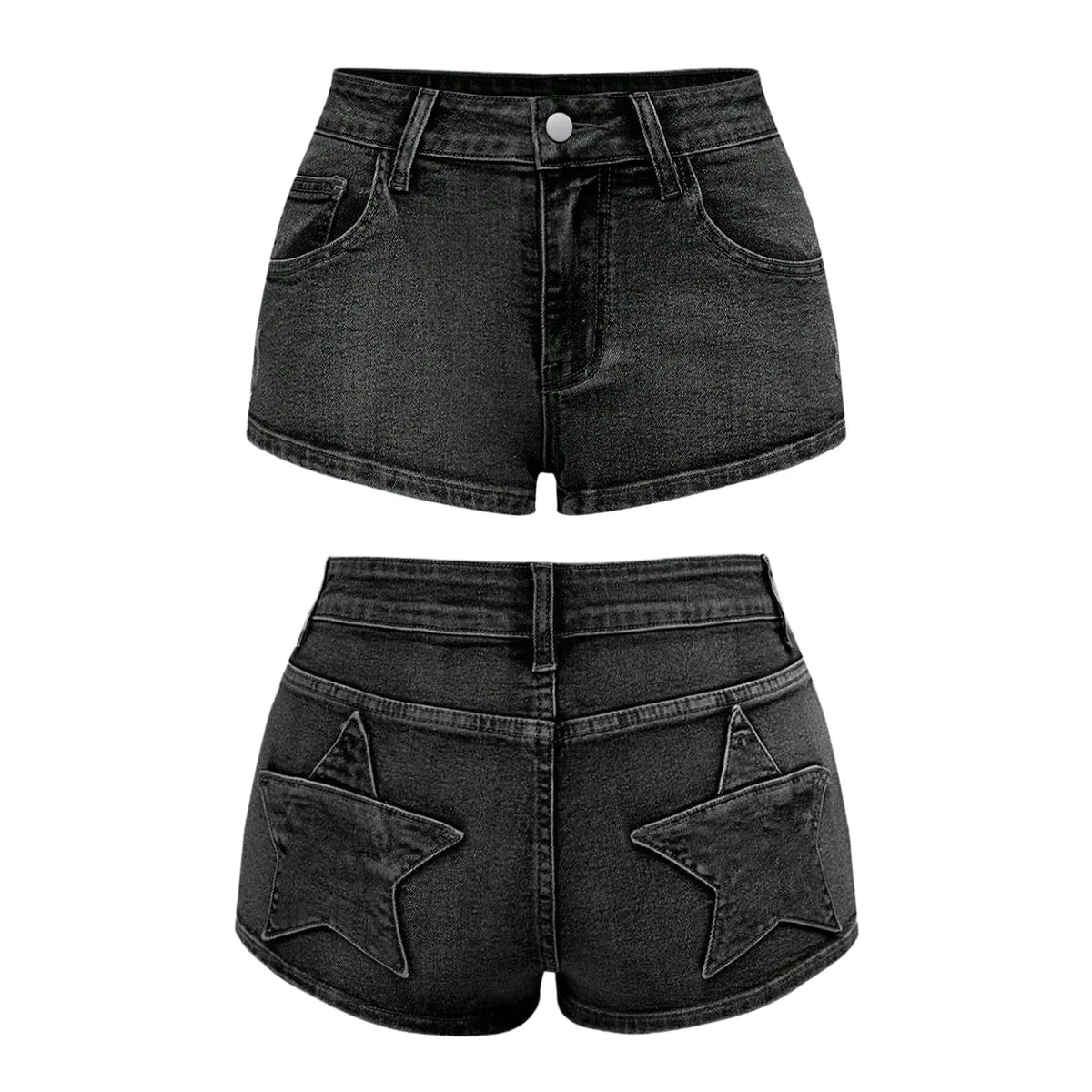 High Waist Distressed Denim Shorts Female Jeans Womens Jeans Shorts Vintage Y2K Punk Style Embroidered Hot Pants
