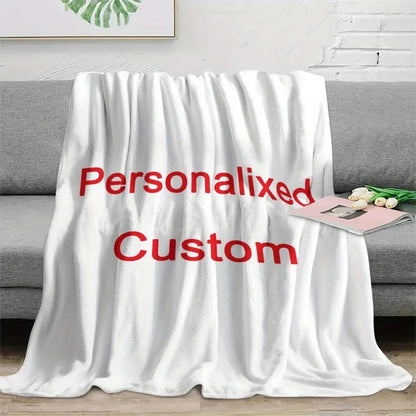 1 Piece of Customized Personalized Blanket Upload Pictures DIY Flannel Blanket，Customized Warm Photos, Soft and Warm