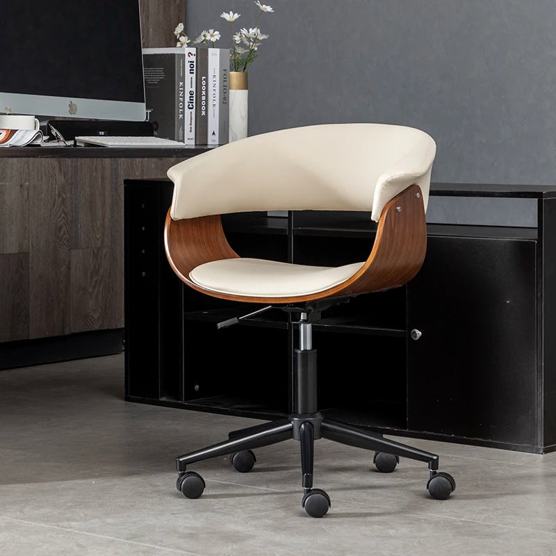 Light Luxury Gaming Chairs Office Furniture Solid Wood Computer Chairs Leather Multi-function Swivel Chair Lifting Office Chairs