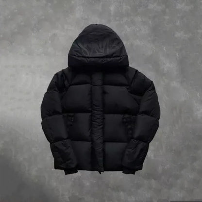 New Black RO Style Shark Head Hooded Puffer Jackets For Men Women Loose Streetwear Full Zip Up Cotton Winter Parkas emo