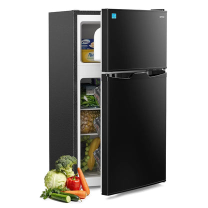 3.1 Cu.Ft Mini Fridge with Freezer, Double Door Small Refrigerator, Adjustable Thermostat, Energy Star Certified Low, Custom