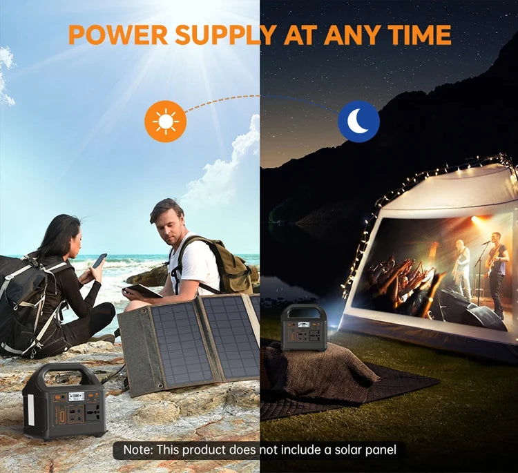 100W Portable Solar Generator LiFePO4 Power Station 78.6Wh Rechargeable Outdoor Camping RV Home Emergency Backup Power Supply