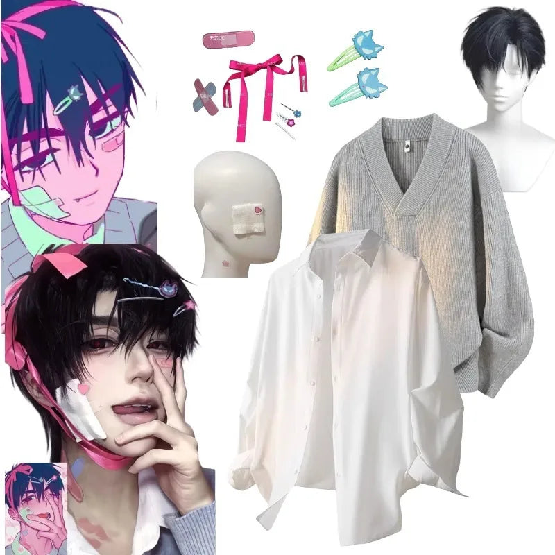 Anime Alien Stage Till Ivan Cosplay Costume Sweater Shirt Accessories Wig Suit for Men Halloween CarnivalParty Roleplay Outfits