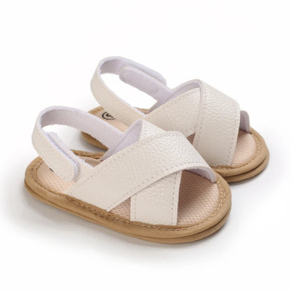 Baby Learning Walk Shoes, Breathable Summer Sandals with Bow & Embroidery, Soft Comfort Footwear for Newborn Infants 0-18M