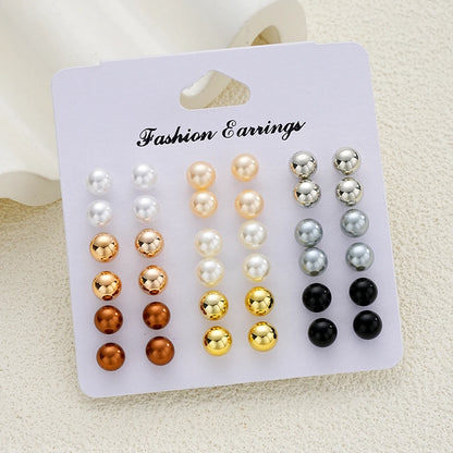 83pcs Elegant Pearl Geometric Earrings Necklace Bracelet Ring Jewelry Set For Women Heart Butterfly Daily Party Jewelry No Box