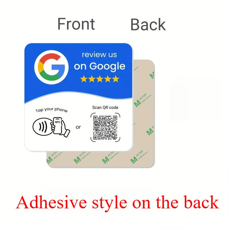 NFC 215 Programmable for Google Review Card NFC Station Table 13.56Mhz QR code can be independently set to link Standing Card