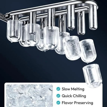 Countertop Portable Ice Maker Quick Production Bullet‑Style Hollow Ice Cubes Compact Ice Making Machine for Home & Outdoor