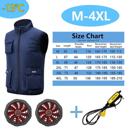 Summer Cooling 2-4 Fan Holes Fan Workwear, Unisex Short Sleeve, Outdoor Sun Protection & Cooling Vest with Built-in Fans