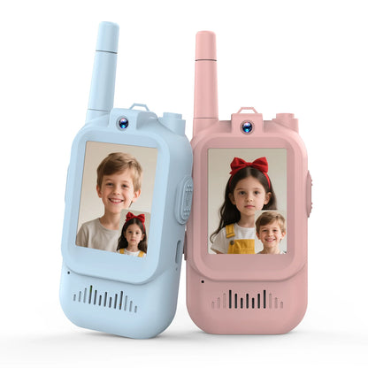 Video Walkie Talkies for Kids 1080P HD 2 Pack Rechargeable Toddler Toys for Outdoor Camping Travel Birthday Gfits