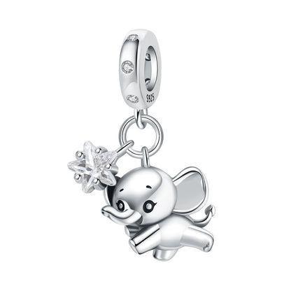 Hot Sale 925 Sterling Silver Dog Cat Cute Pet Animals Pendant Birthday Party Gift for Women Bangle Bracelet Necklace DIY Jewelry