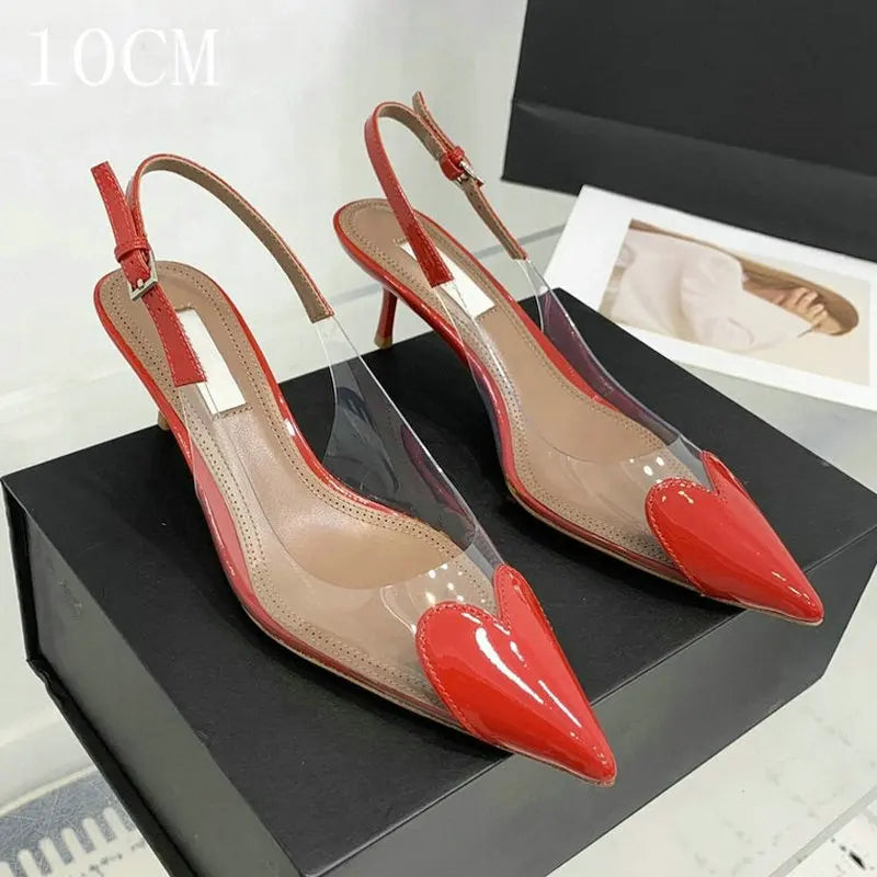 2026 New  High Heels Pvc Transparent Sandals Women'S Pointed-Toe Sexy Single Shoes