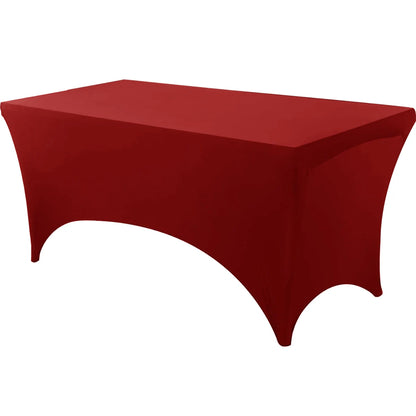 Spandex Tablecloth Tight Fitted Washable and Wrinkle Resistant Stretch Rectangular Patio Table Cover for Event Wedding Parties