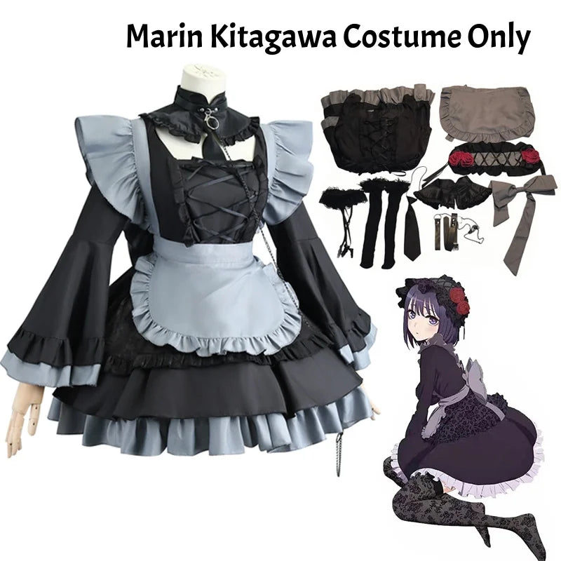 Marin Kitagawa Cosplay Costume Shizuku Kuroe Dress My Dress-Up Darling Anime Halloween Christmas Carnival Suit Role Play Uniform