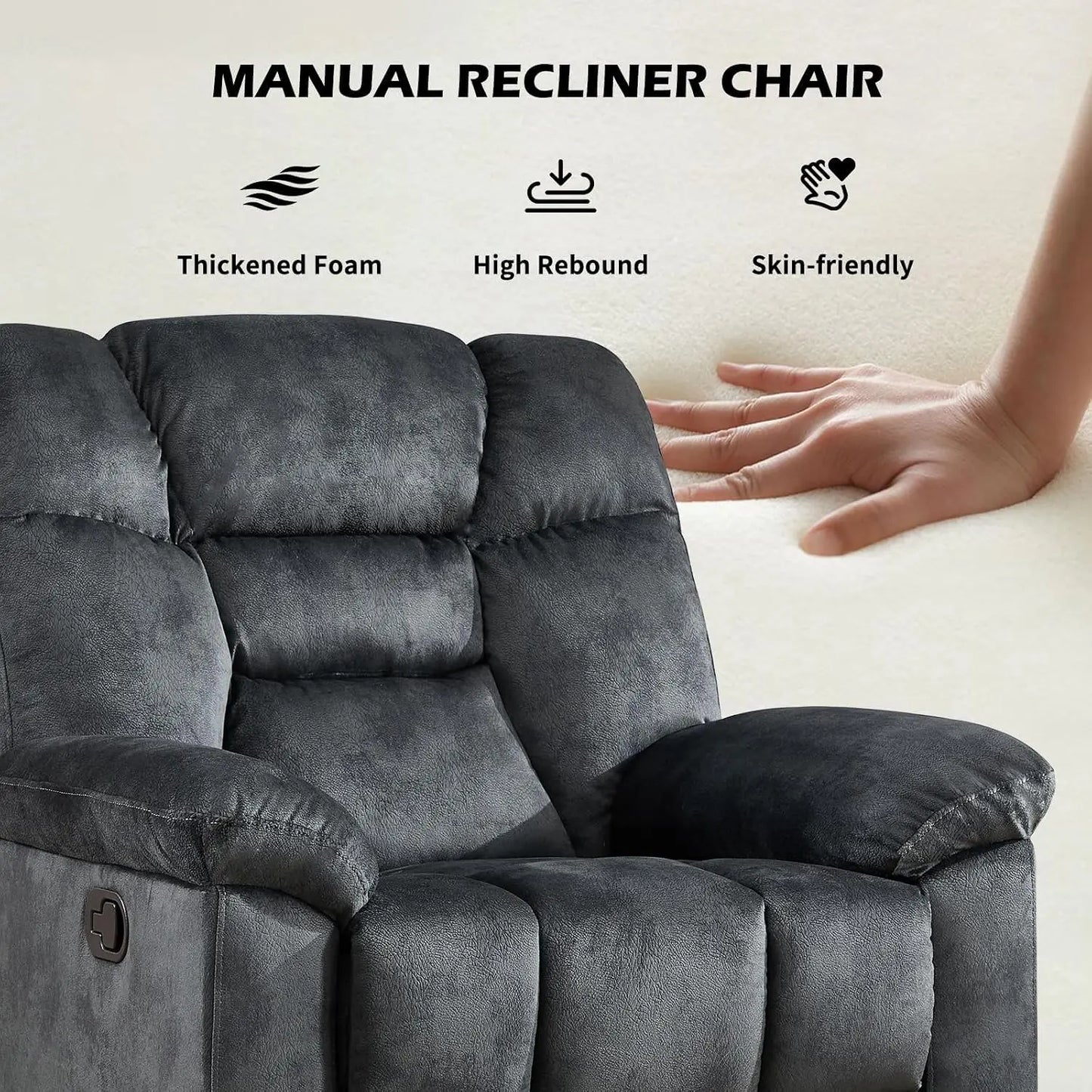 Fabric Recliner Manual Loveseat Couch for Living Room, 2 Seater Reclining Sofa Chair with Storage and Cup Holders,, Custom
