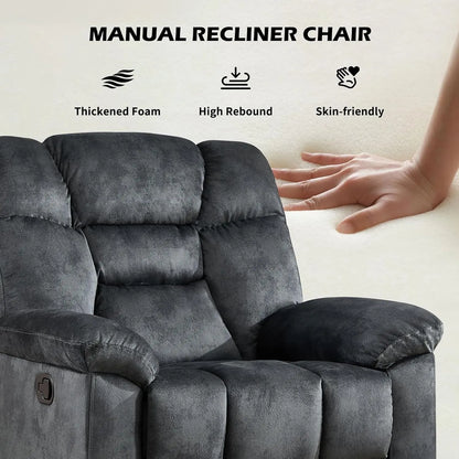Fabric Recliner Manual Loveseat Couch for Living Room, 2 Seater Reclining Sofa Chair with Storage and Cup Holders,, Custom