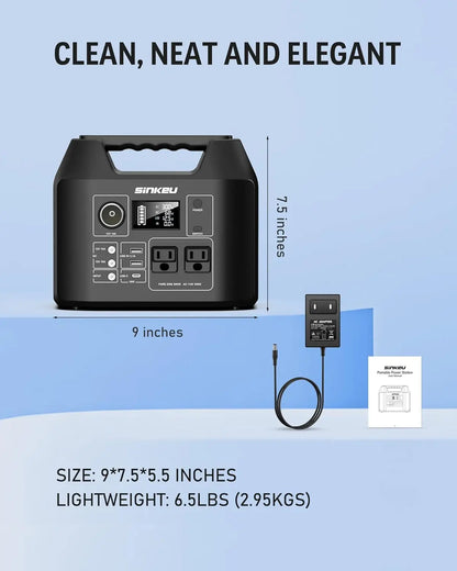 Portable Power Station 300W Solar Generator 256Wh 80000mAh Power Bank 110V AC/DC/USB/USB C LiFePO4 Battery Pack For Camping CPAP
