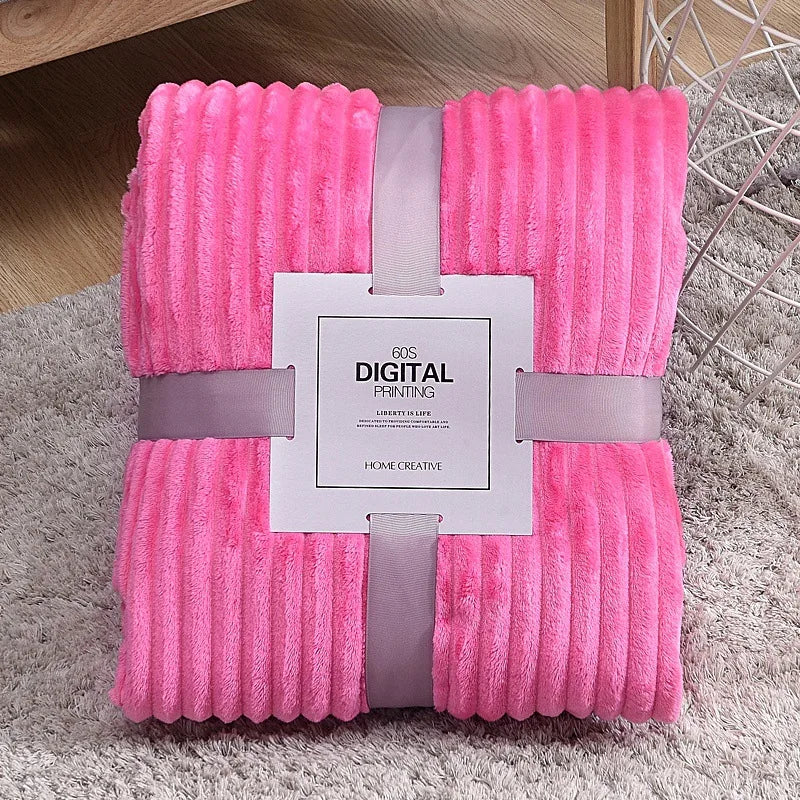 Soft Plaid Blankets Warm Coral Fleece Throw Blanket Sofa Cover Bedspread On The Bed For Adult Kid Pet Winter Warm Blankets