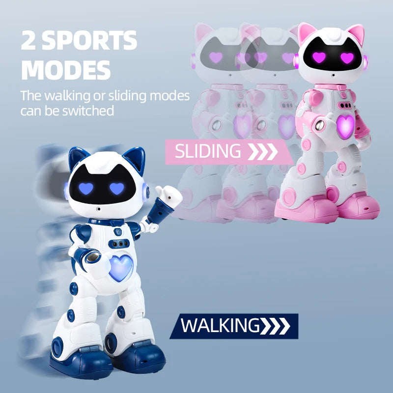 Hot RC Intelligent Robot Cat Toy Gesture‑Sensor Programmable Robot With Spray Smoke LED Light Sing Dance Play Piano Sliding
