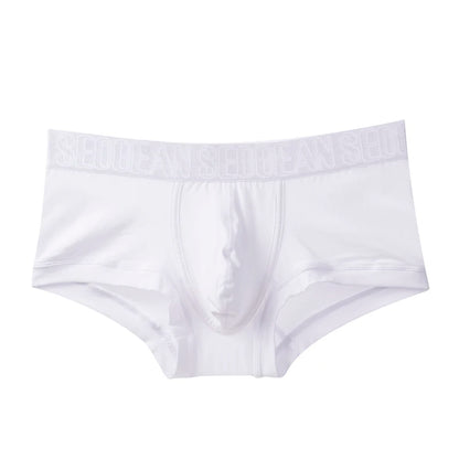 SEOBEAN Men's Breathable Cotton Boxer Shorts U-Convex Pouch Low-Waist Soft Stretch Underwear for Daily Casual & Intimate Wear