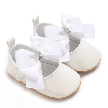 Cute Princess Baby Shoes Spring and Autumn Edition Butterfly Bow Decoration PU Soft Bottom Suitable for 0-1 Year Old Baby