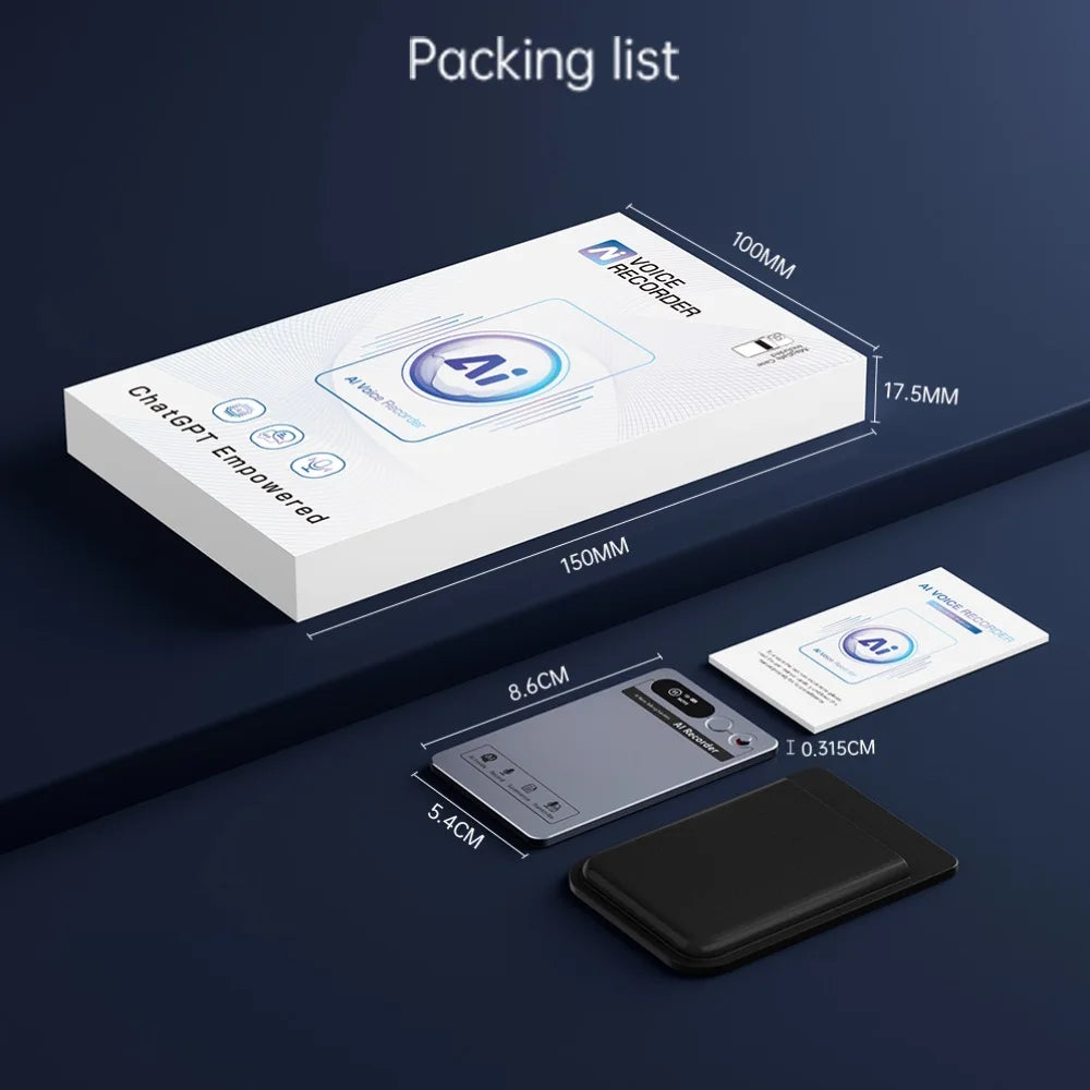 AI Voice Recorder 118 Languages ChatGPT-5  App Phone Call Mini Audio for Meetings, Lectures，Calls, AI Transcription Transcribe