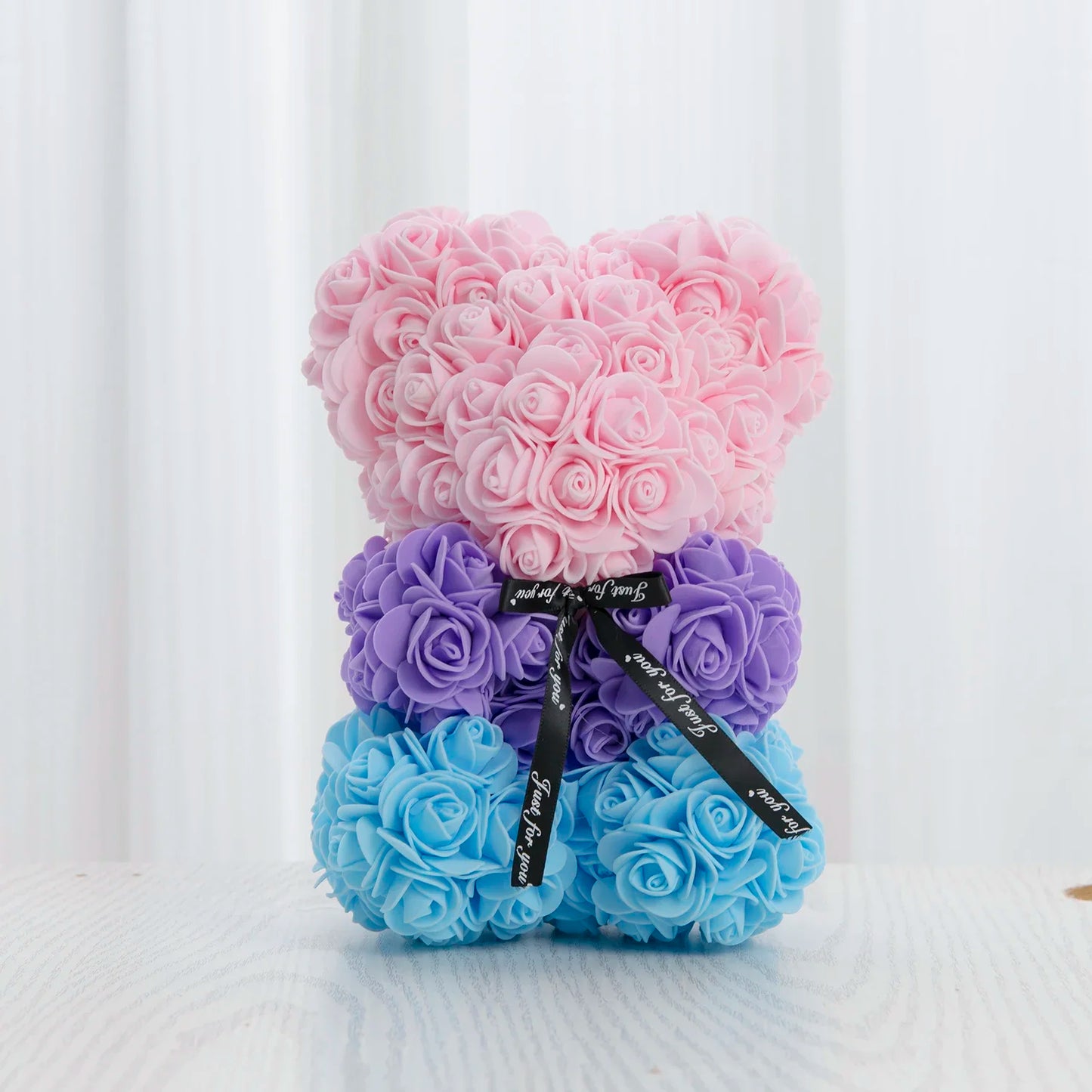 Rose Flower Bear Hand Made Rose Teddy Bear Gifts for Women Valentine's Day Mothers Day Wedding Anniversary