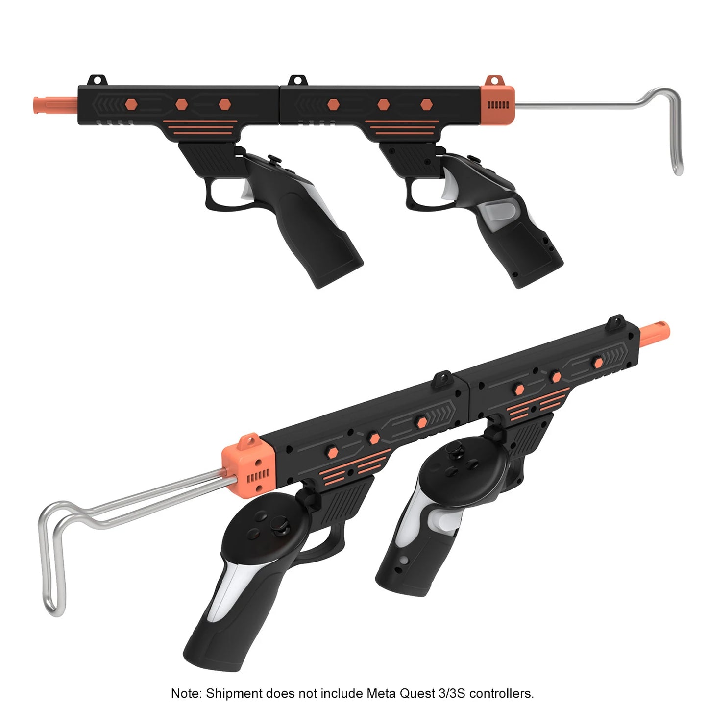 VR Gunstock Compatible for Meta Quest 3S/3 Accessories VR Controller Stock Adapter Enhance Real Feeling and Stability