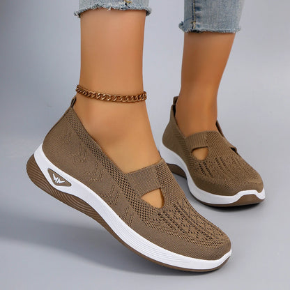Spring new women's sports shoes, fashionable, breathable, lightweight, non-slip, wear-resistant, casual sports shoes, flat shoes