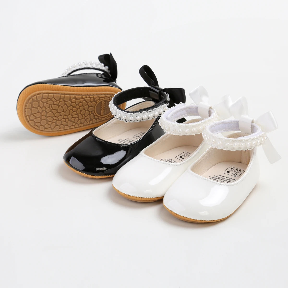 Infant Baby Girls Mary Jane Flats Bow Non-Slip Soft Sole Princess Toddler First Walkers Sneaker Wedding Dress Dancing Shoes