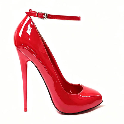 New Customize 14/16CM Super High Heels Ankle Strap Pumps,Round Toe Stiletto Heels Pole Dance Unisex Party Club Shoes Plus Size