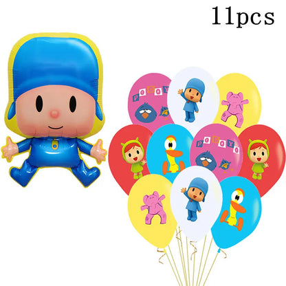 Pocoyoed Foil Air Balloons Eily Pato Latex Ballons Elephant PP Party Happy Birthday Banner Baby Shower Decoration Kids Boys Toys
