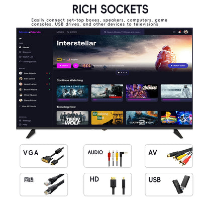 QLED 4K Smart TV Android 11 Global Version 120Hz 43 55 65 75 85 Inch UHD Frameless LED Television WiFi Netflix for Home & Hotel