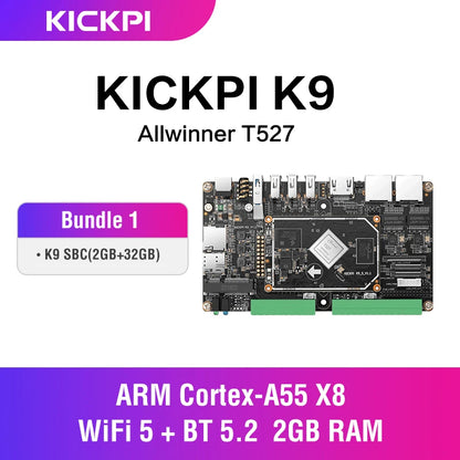 KICKPI K9 Single Board Computer,Allwinner T527 Android Embedded Development Board Linux System IoT Gateway