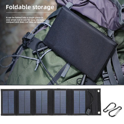 Backpack Carry Portable Foldable Waterproof Solar Charger 25W 100W Dual USB Solar Panel Power Supply Outdoor Camping Emergency