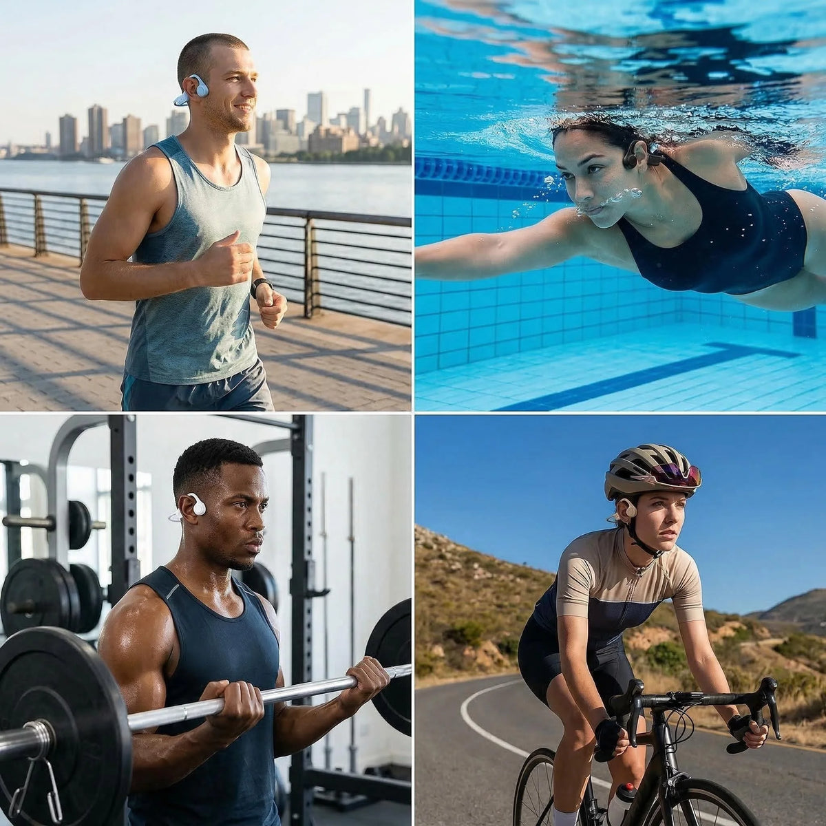 Bone Conduction Headphones, Wireless Open-back Earbuds, 15-hour Battery Life, Bluetooth 5.4, HiFi Stereo Sound, Waterproof, Nois