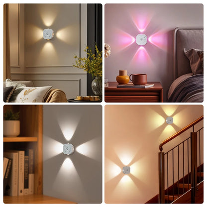 Rechargeable RGB LED Spotlight Motion Sensor Magnetic Wall Lights Night Spot Light for Bedroom Hallway Stairs Living Room Decor