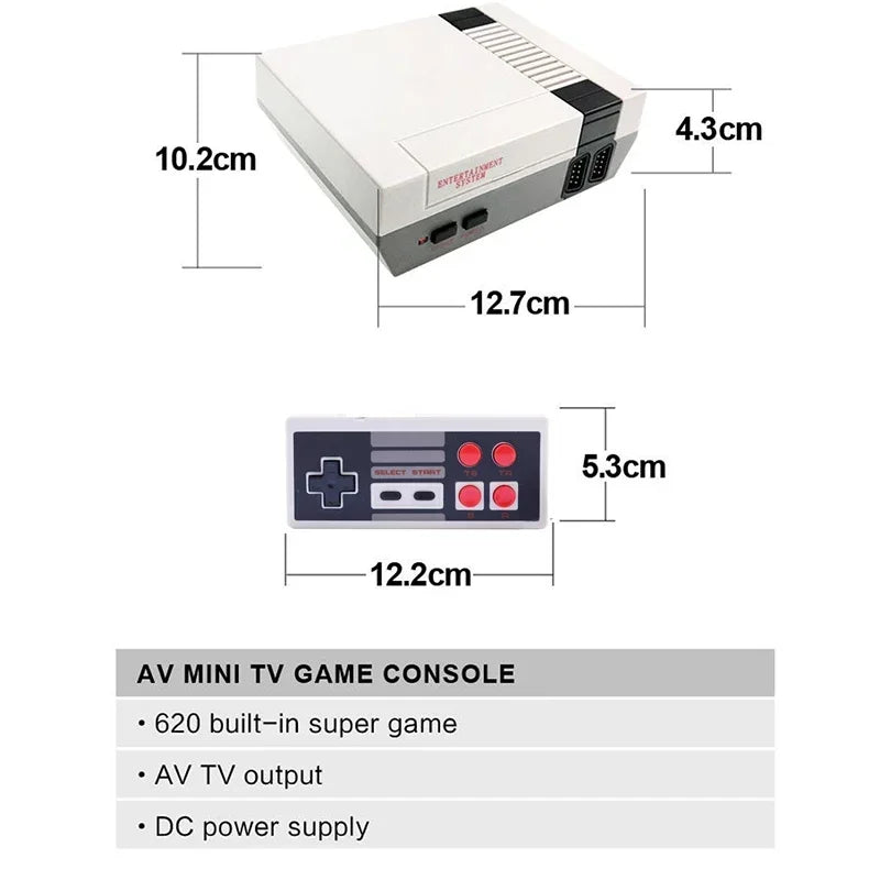 Retro Game Controller | 620 Built-In Games with Dual Gamepads | AV Output for Home Gaming