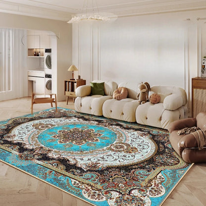 Ethnic Style Bedroom Decor Retro Carpet Light Luxury Carpets for Living Room Washable Lounge Soft Floor Mat Anti-slip Study Rug