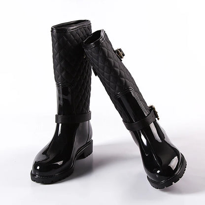 2023 fashion quality water rain shoes warm women's plaidlady rain boots in the rain boots ladys rainboots women boots shoes