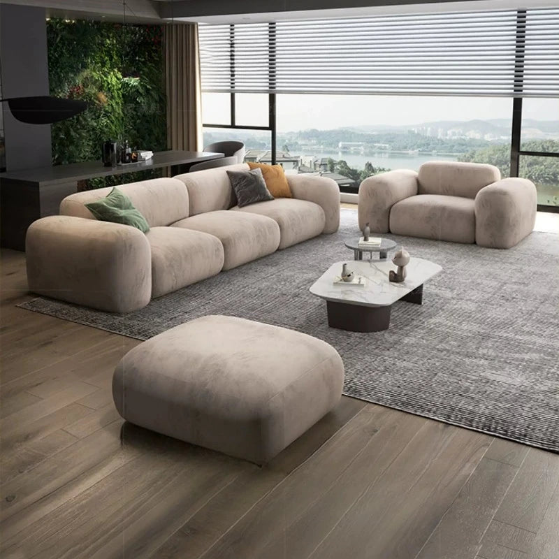 Comfortable Lounge Divano Soggiorno Di Lusso Luxury Furniture  Modern Living Room Sofas Minimalist Sectional Puff Corner Sofa