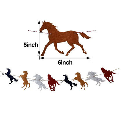 Western Party Decorations Cowboy Banner Pennant Wild West Cowboy Hanging Garland Baby Shower Western Birthday Party Supplies