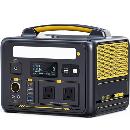 Jump 600X Portable Power Station 600W, 299Wh LiFePO4 Battery | 1200W Surge AC Outlet, PD 60W USB-C, 2-In-1 Solar, Customized
