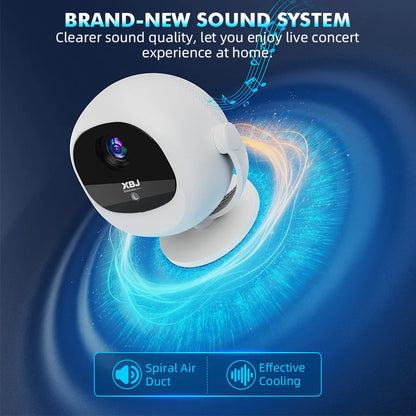 XBJ Smart Touch Screen Portable Projector Support 4K Wifi 6 Bluetooth Auto Focus Compatible with Phone/ TVStick/pc/IndoorOutdoor