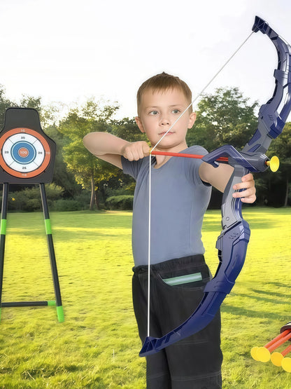 Kids Bow and Arrow Set, LED Light Up Archery Toys Set for Kids Ages 4-8 8-12, with 10 Suction Cup Arrows, Target & Quiver, Boys