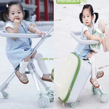 Children's Luggage Case Can Ride and Walk the Baby's Suitcase The Baby Can Take the Suitcase. 20-Inch Folding Stroller Can