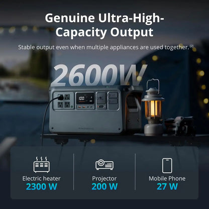 Portable Power Station 2600W Output 1024Wh LFP Battery Fast Recharge Electric Generator For Home Camping Rvs Off Grid