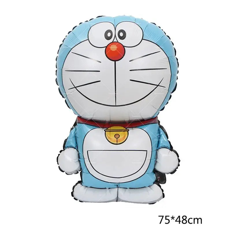 Doraemoned Balloons Cartoon Blue Jingle Cat Party Decoration Supplies Happy Birthday Banner Disposable Tableware Kid Cake Topper