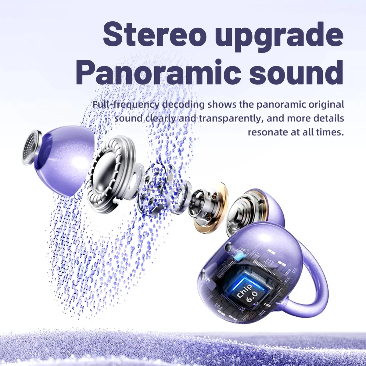 INSONIXN Open Ear Clip Headphones, Wireless Bluetooth 6.0 Headphones, Built-in Microphone And Ear Hook, Comfortable To Wear, High Fidelity Sound Quality Playback Time Of 36 Hours, Women's Decoration Headphones SK50 For Sports
