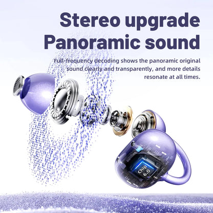 INSONIXN Open Ear Clip Headphones, Wireless Bluetooth 6.0 Headphones, Built-in Microphone And Ear Hook, Comfortable To Wear, High Fidelity Sound Quality Playback Time Of 36 Hours, Women's Decoration Headphones SK50 For Sports