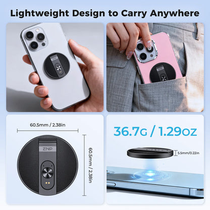ZNP Ultra-thin AI Voice Translator Instant Professional Portable Wireless Magnetic Foldable Phone Stand 50Hrs Playback ForOffice